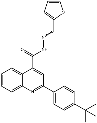 2-(4-tert-butylphenyl)-N'-(2-thienylmethylene)-4-quinolinecarbohydrazide Struktur