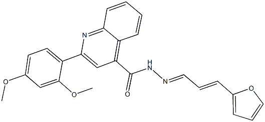 2-(2,4-dimethoxyphenyl)-N'-[3-(2-furyl)-2-propenylidene]-4-quinolinecarbohydrazide Struktur