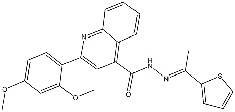 2-(2,4-dimethoxyphenyl)-N'-[1-(2-thienyl)ethylidene]-4-quinolinecarbohydrazide Struktur