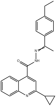 2-cyclopropyl-N'-[1-(4-ethylphenyl)ethylidene]-4-quinolinecarbohydrazide Struktur