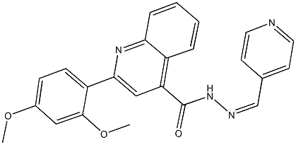 2-(2,4-dimethoxyphenyl)-N'-(4-pyridinylmethylene)-4-quinolinecarbohydrazide Struktur