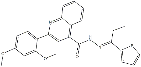 2-(2,4-dimethoxyphenyl)-N'-[1-(2-thienyl)propylidene]-4-quinolinecarbohydrazide Struktur