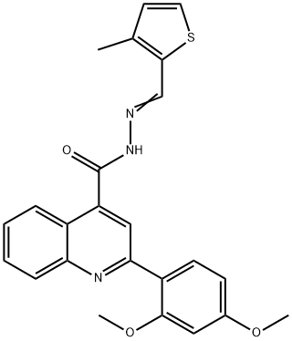 2-(2,4-dimethoxyphenyl)-N'-[(3-methyl-2-thienyl)methylene]-4-quinolinecarbohydrazide Struktur