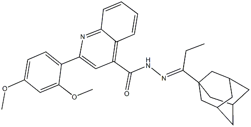 N'-[1-(1-adamantyl)propylidene]-2-(2,4-dimethoxyphenyl)-4-quinolinecarbohydrazide Struktur