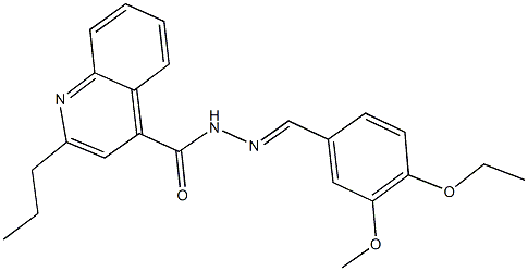 N'-(4-ethoxy-3-methoxybenzylidene)-2-propyl-4-quinolinecarbohydrazide Struktur