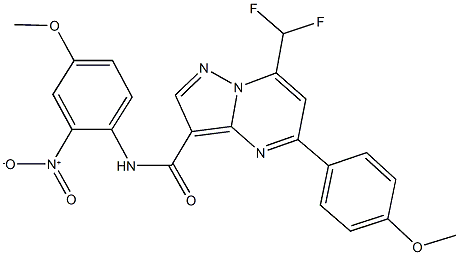 7-(difluoromethyl)-N-{2-nitro-4-methoxyphenyl}-5-(4-methoxyphenyl)pyrazolo[1,5-a]pyrimidine-3-carboxamide Struktur