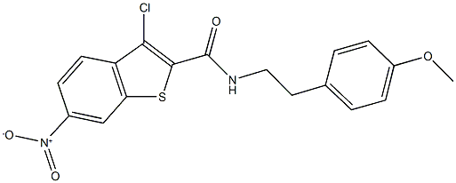 3-chloro-6-nitro-N-[2-(4-methoxyphenyl)ethyl]-1-benzothiophene-2-carboxamide Struktur