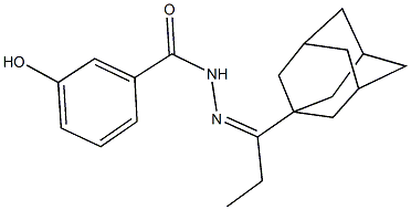 N'-[1-(1-adamantyl)propylidene]-3-hydroxybenzohydrazide Struktur