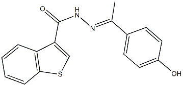 N'-[1-(4-hydroxyphenyl)ethylidene]-1-benzothiophene-3-carbohydrazide Struktur