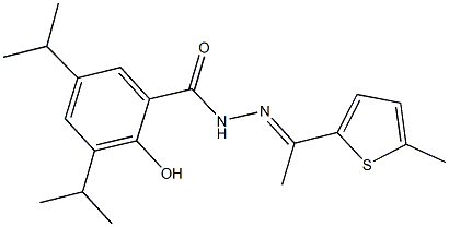 2-hydroxy-3,5-diisopropyl-N'-[1-(5-methyl-2-thienyl)ethylidene]benzohydrazide Struktur