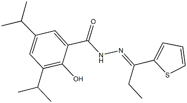 2-hydroxy-3,5-diisopropyl-N'-[1-(2-thienyl)propylidene]benzohydrazide Struktur