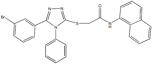 2-{[5-(3-bromophenyl)-4-phenyl-4H-1,2,4-triazol-3-yl]sulfanyl}-N-(1-naphthyl)acetamide Struktur