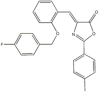 4-{2-[(4-fluorobenzyl)oxy]benzylidene}-2-(4-methylphenyl)-1,3-oxazol-5(4H)-one Struktur