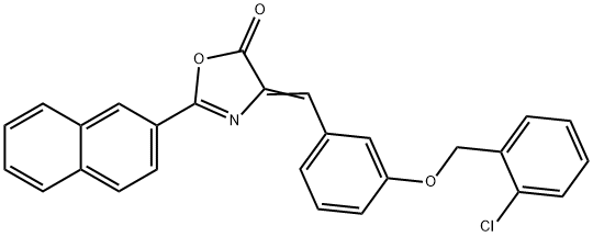 4-{3-[(2-chlorobenzyl)oxy]benzylidene}-2-(2-naphthyl)-1,3-oxazol-5(4H)-one Struktur