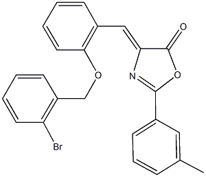 4-{2-[(2-bromobenzyl)oxy]benzylidene}-2-(3-methylphenyl)-1,3-oxazol-5(4H)-one Struktur