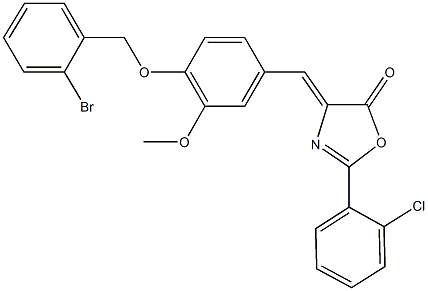 4-{4-[(2-bromobenzyl)oxy]-3-methoxybenzylidene}-2-(2-chlorophenyl)-1,3-oxazol-5(4H)-one Struktur