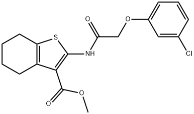 methyl 2-{[(3-chlorophenoxy)acetyl]amino}-4,5,6,7-tetrahydro-1-benzothiophene-3-carboxylate Struktur