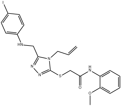 2-({4-allyl-5-[(4-iodoanilino)methyl]-4H-1,2,4-triazol-3-yl}sulfanyl)-N-(2-methoxyphenyl)acetamide Struktur