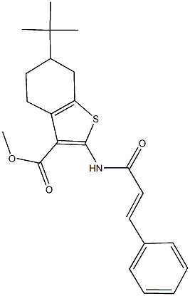 methyl 6-tert-butyl-2-(cinnamoylamino)-4,5,6,7-tetrahydro-1-benzothiophene-3-carboxylate Struktur