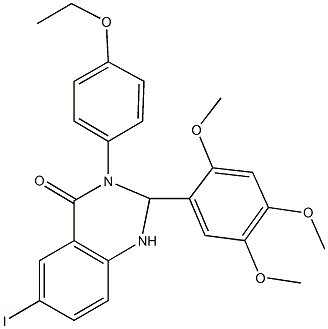 3-(4-ethoxyphenyl)-6-iodo-2-(2,4,5-trimethoxyphenyl)-2,3-dihydro-4(1H)-quinazolinone Struktur