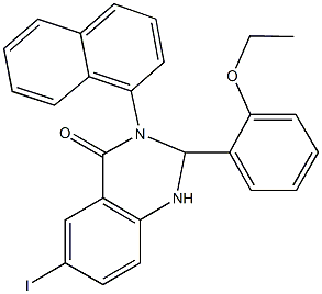 2-(2-ethoxyphenyl)-6-iodo-3-(1-naphthyl)-2,3-dihydro-4(1H)-quinazolinone Struktur