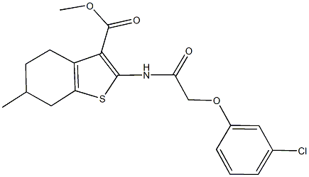 methyl 2-{[(3-chlorophenoxy)acetyl]amino}-6-methyl-4,5,6,7-tetrahydro-1-benzothiophene-3-carboxylate Struktur