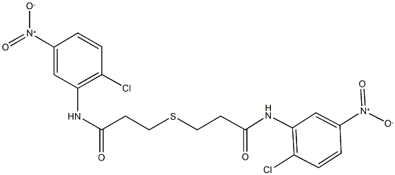 3-[(3-{2-chloro-5-nitroanilino}-3-oxopropyl)sulfanyl]-N-{2-chloro-5-nitrophenyl}propanamide Struktur