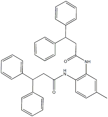 N-{2-[(3,3-diphenylpropanoyl)amino]-4-methylphenyl}-3,3-diphenylpropanamide Struktur