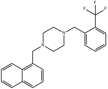 1-(1-naphthylmethyl)-4-[2-(trifluoromethyl)benzyl]piperazine Struktur