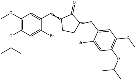 2,5-bis(2-bromo-4-isopropoxy-5-methoxybenzylidene)cyclopentanone Struktur