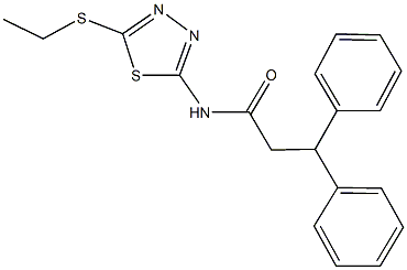 N-[5-(ethylsulfanyl)-1,3,4-thiadiazol-2-yl]-3,3-diphenylpropanamide Struktur