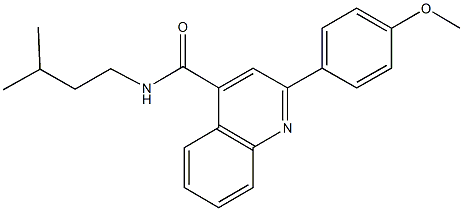 N-isopentyl-2-(4-methoxyphenyl)-4-quinolinecarboxamide Struktur