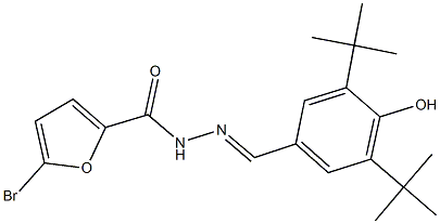 5-bromo-N'-(3,5-ditert-butyl-4-hydroxybenzylidene)-2-furohydrazide Struktur