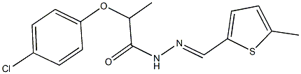 2-(4-chlorophenoxy)-N'-[(5-methyl-2-thienyl)methylene]propanohydrazide Struktur