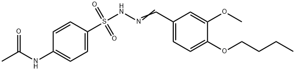 N-(4-{[2-(4-butoxy-3-methoxybenzylidene)hydrazino]sulfonyl}phenyl)acetamide Struktur