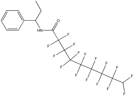 2,2,3,3,4,4,5,5,6,6,7,7,8,8,9,9-hexadecafluoro-N-(1-phenylpropyl)nonanamide Struktur