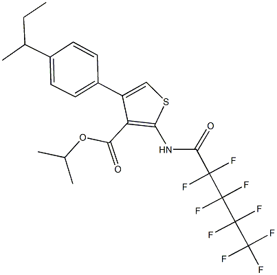 isopropyl 4-(4-sec-butylphenyl)-2-[(2,2,3,3,4,4,5,5,5-nonafluoropentanoyl)amino]-3-thiophenecarboxylate Struktur