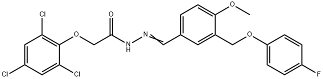 N'-{3-[(4-fluorophenoxy)methyl]-4-methoxybenzylidene}-2-(2,4,6-trichlorophenoxy)acetohydrazide Struktur