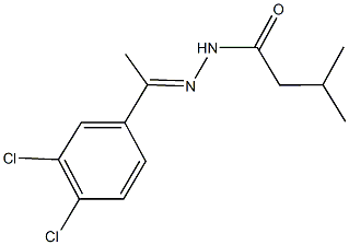 N'-[1-(3,4-dichlorophenyl)ethylidene]-3-methylbutanohydrazide Struktur