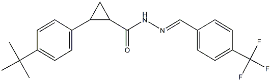 2-(4-tert-butylphenyl)-N'-[4-(trifluoromethyl)benzylidene]cyclopropanecarbohydrazide Struktur