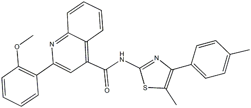 2-(2-methoxyphenyl)-N-[5-methyl-4-(4-methylphenyl)-1,3-thiazol-2-yl]-4-quinolinecarboxamide Struktur