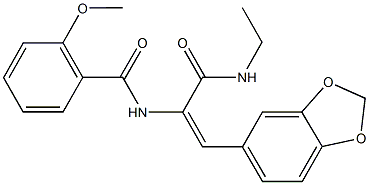 N-{2-(1,3-benzodioxol-5-yl)-1-[(ethylamino)carbonyl]vinyl}-2-methoxybenzamide Struktur