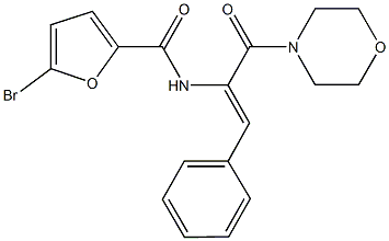 5-bromo-N-[1-(4-morpholinylcarbonyl)-2-phenylvinyl]-2-furamide Struktur