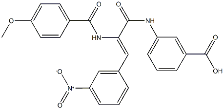 3-({3-{3-nitrophenyl}-2-[(4-methoxybenzoyl)amino]acryloyl}amino)benzoic acid Struktur