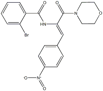 2-bromo-N-[2-{4-nitrophenyl}-1-(4-morpholinylcarbonyl)vinyl]benzamide Struktur