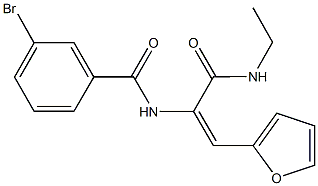 3-bromo-N-[1-[(ethylamino)carbonyl]-2-(2-furyl)vinyl]benzamide Struktur