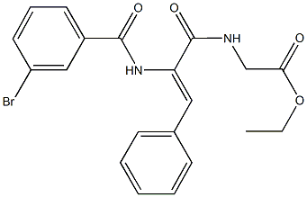 ethyl ({2-[(3-bromobenzoyl)amino]-3-phenylacryloyl}amino)acetate Struktur