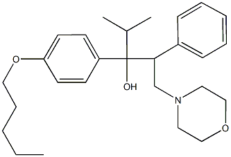 4-methyl-1-(4-morpholinyl)-3-[4-(pentyloxy)phenyl]-2-phenyl-3-pentanol Struktur