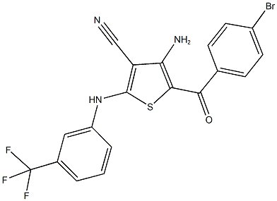 4-amino-5-(4-bromobenzoyl)-2-[3-(trifluoromethyl)anilino]-3-thiophenecarbonitrile Struktur