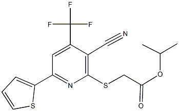 isopropyl {[3-cyano-6-(2-thienyl)-4-(trifluoromethyl)-2-pyridinyl]sulfanyl}acetate Struktur